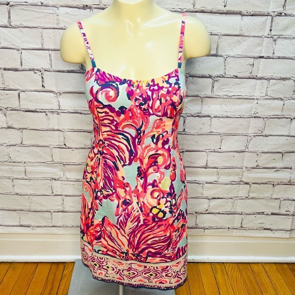 Lilly Pulitzer Womens Multicolor Printed Shelli Stretch Dress Size 0